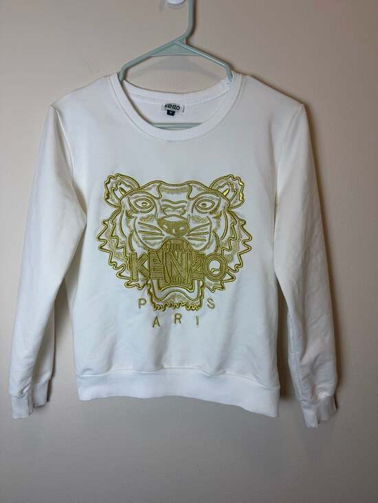 Kenzo Tops - Kenzo Paris Tiger Embroidery White Gold Sweatshirt Size M